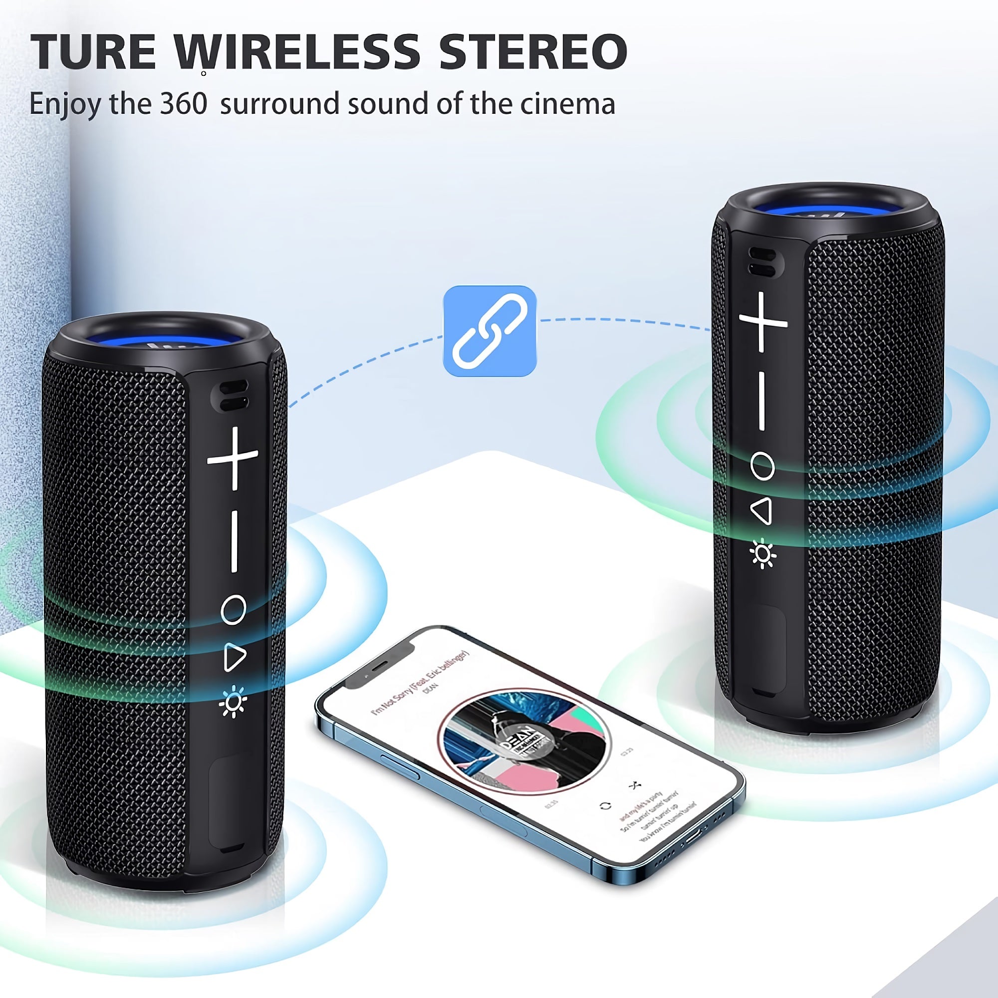 F21 RGB LED Wireless Speaker, Portable Blueooth Speaker with TWS, IPX6 Waterproof, LED Lights, TF Card Slot for Home, Travel, Parties, Beach (Black) F21 RGB LED Wireless Speaker, Portable Blueooth Speaker with TWS, IPX6 Waterproof, LED Lights, TF Card Slot for Home, Travel, Parties, Beach (Black)